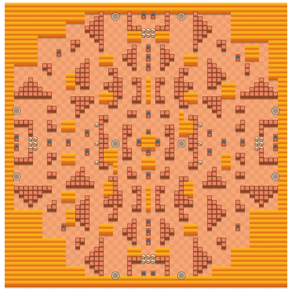 Rockwall Brawl is a Solo Showdown Brawl Stars map. Check out Rockwall Brawl's map picture for Solo Showdown and the best and recommended brawlers in Brawl Stars.