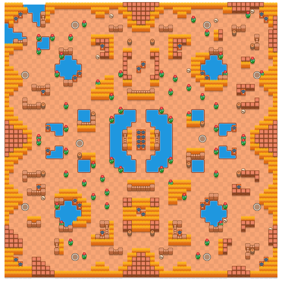 Acid Lakes is a Solo Showdown Brawl Stars map. Check out Acid Lakes's map picture for Solo Showdown and the best and recommended brawlers in Brawl Stars.