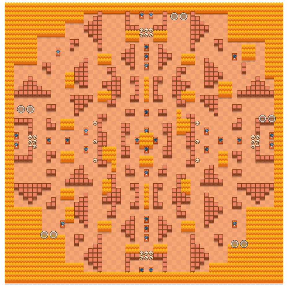 Rockwall Brawl is a Duo Showdown Brawl Stars map. Check out Rockwall Brawl's map picture for Duo Showdown and the best and recommended brawlers in Brawl Stars.