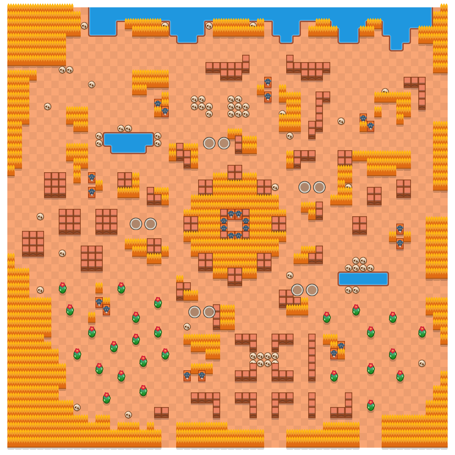 Feast Or Famine is a Duo Showdown Brawl Stars map. Check out Feast Or Famine's map picture for Duo Showdown and the best and recommended brawlers in Brawl Stars.