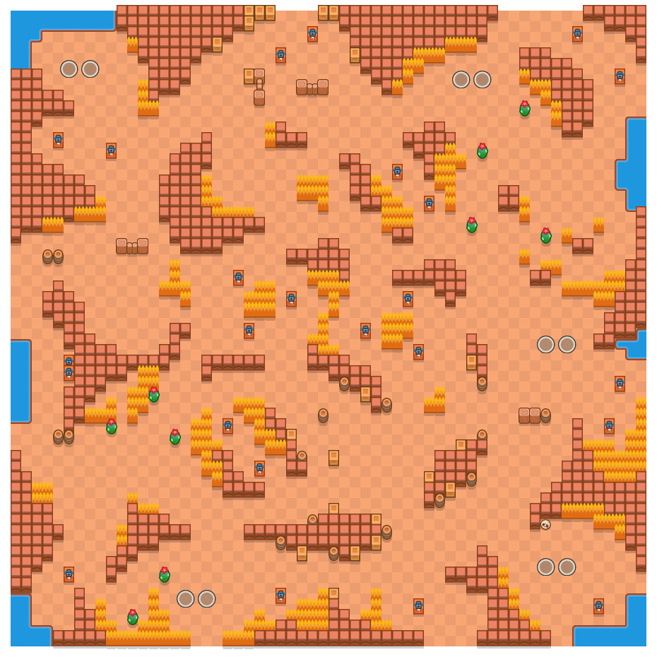 Dune Drift is a Duo Showdown Brawl Stars map. Check out Dune Drift's map picture for Duo Showdown and the best and recommended brawlers in Brawl Stars.