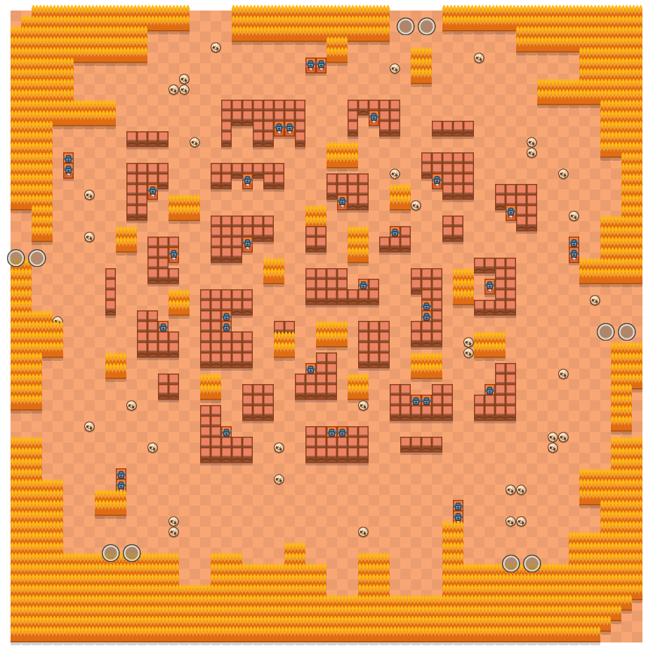 Valle tempestuoso is a Supervivencia (dúo) Brawl Stars map. Check out Valle tempestuoso's map picture for Supervivencia (dúo) and the best and recommended brawlers in Brawl Stars.