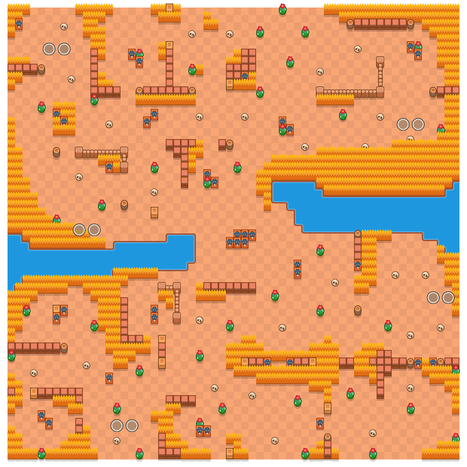 Pasaje oscuro is a Supervivencia (dúo) Brawl Stars map. Check out Pasaje oscuro's map picture for Supervivencia (dúo) and the best and recommended brawlers in Brawl Stars.