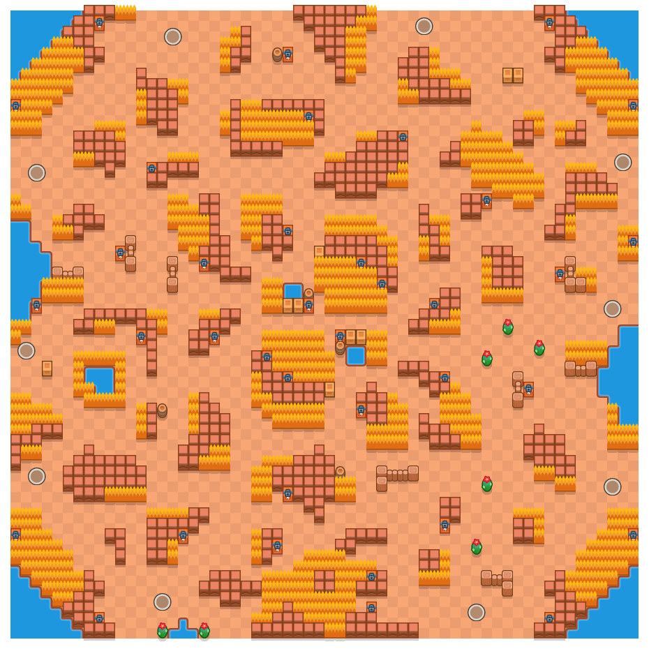 Erratic Blocks is a Solo Showdown Brawl Stars map. Check out Erratic Blocks's map picture for Solo Showdown and the best and recommended brawlers in Brawl Stars.