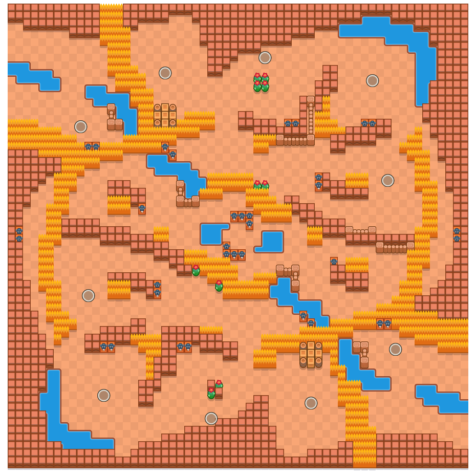 Eye of the Storm is a Solo Showdown Brawl Stars map. Check out Eye of the Storm's map picture for Solo Showdown and the best and recommended brawlers in Brawl Stars.