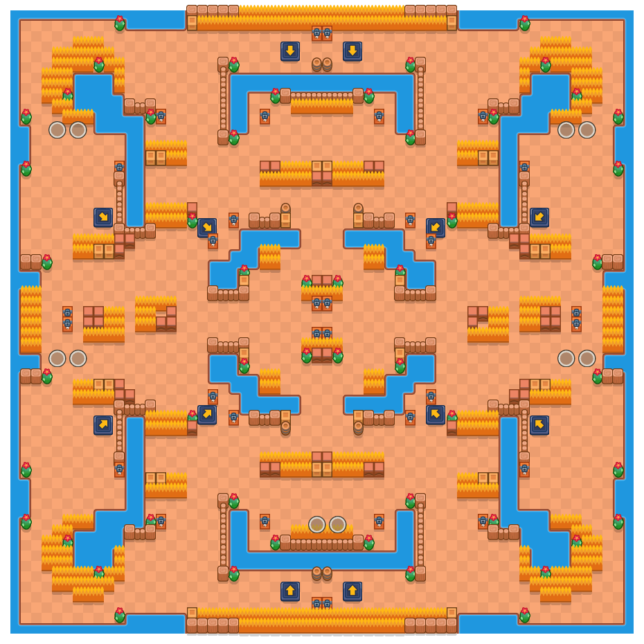 Despegue y aterrizaje is a Supervivencia (dúo) Brawl Stars map. Check out Despegue y aterrizaje's map picture for Supervivencia (dúo) and the best and recommended brawlers in Brawl Stars.