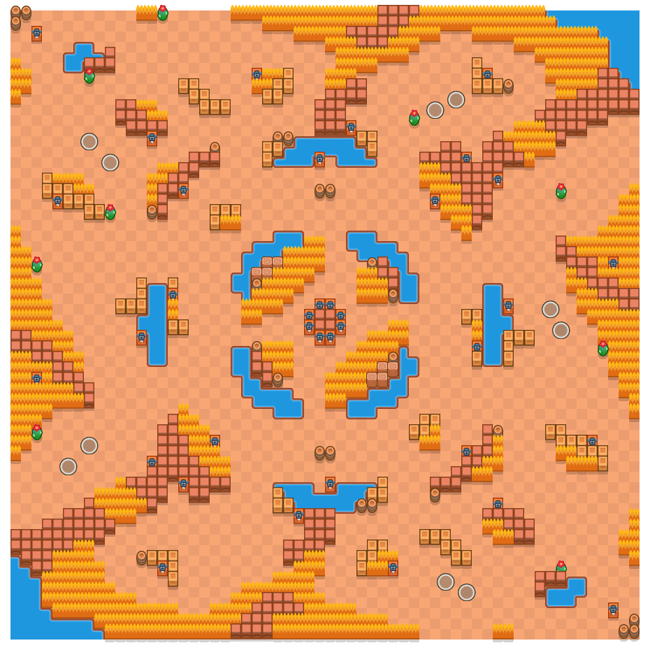 Deserted Vertex is a Duo Showdown Brawl Stars map. Check out Deserted Vertex's map picture for Duo Showdown and the best and recommended brawlers in Brawl Stars.