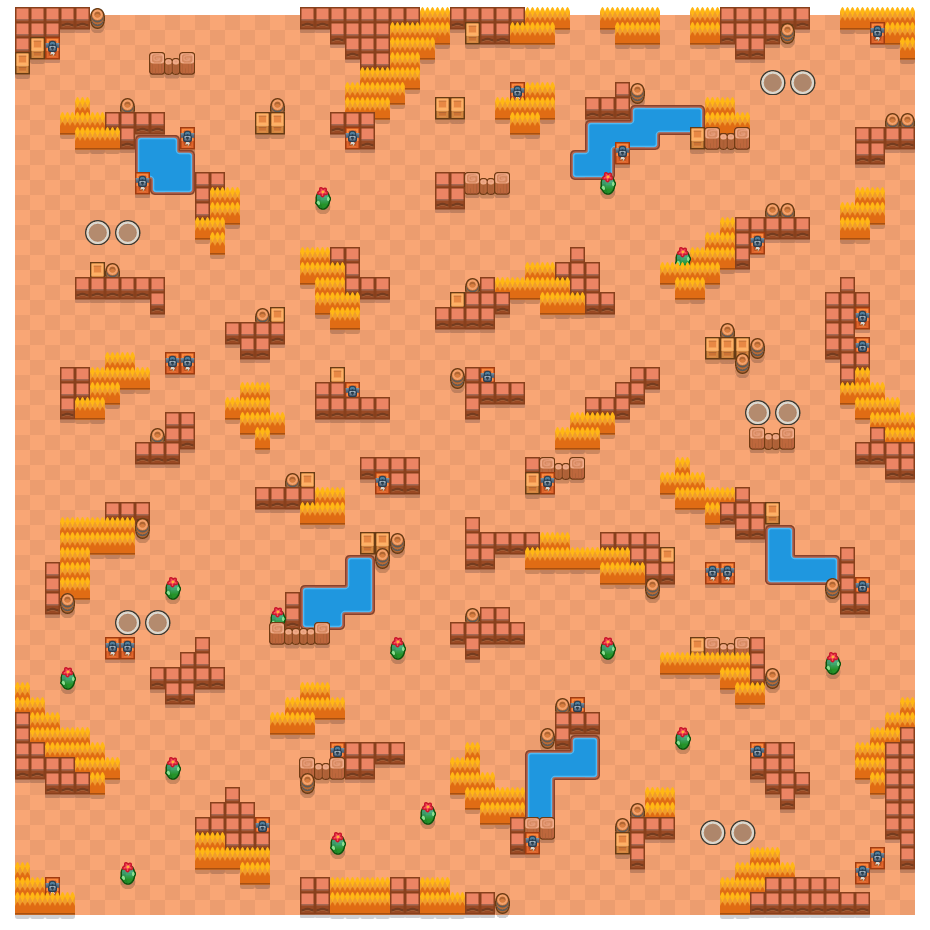 Barren Badlands is a Duo Showdown Brawl Stars map. Check out Barren Badlands's map picture for Duo Showdown and the best and recommended brawlers in Brawl Stars.