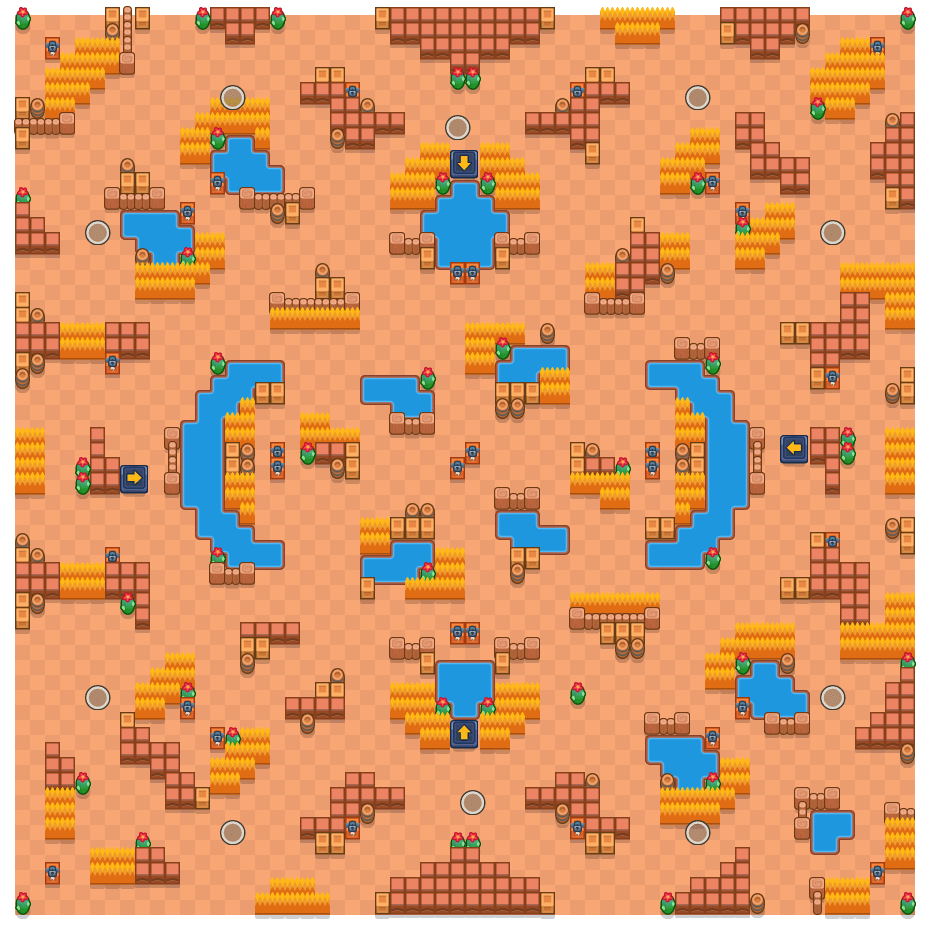Two Thousand Lakes is a Solo Showdown Brawl Stars map. Check out Two Thousand Lakes's map picture for Solo Showdown and the best and recommended brawlers in Brawl Stars.