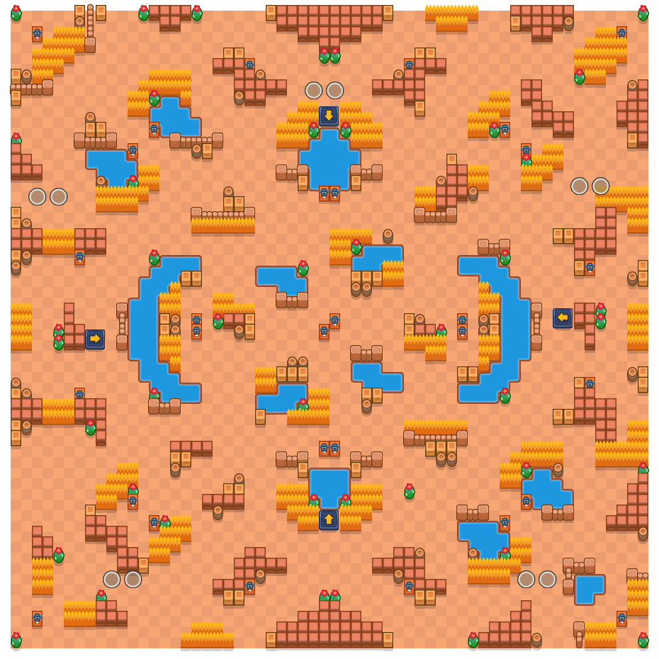 Dos mil lagos is a Supervivencia (dúo) Brawl Stars map. Check out Dos mil lagos's map picture for Supervivencia (dúo) and the best and recommended brawlers in Brawl Stars.