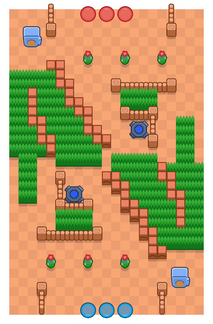 Turnaround is a Heist Brawl Stars map. Check out Turnaround's map picture for Heist and the best and recommended brawlers in Brawl Stars.