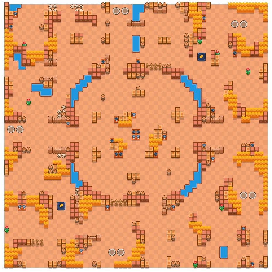 Riverside Ring is a Duo Showdown Brawl Stars map. Check out Riverside Ring's map picture for Duo Showdown and the best and recommended brawlers in Brawl Stars.