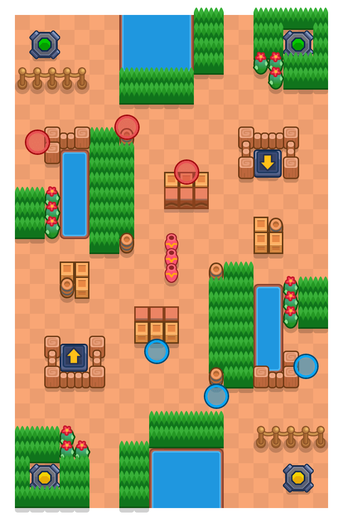 Doppelter Bluff is a Knockout Brawl Stars map. Check out Doppelter Bluff's map picture for Knockout and the best and recommended brawlers in Brawl Stars.