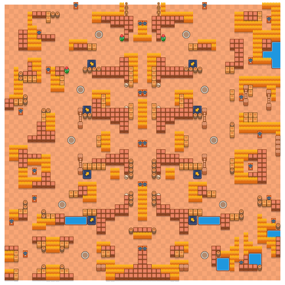 Ignition is a Solo Showdown Brawl Stars map. Check out Ignition's map picture for Solo Showdown and the best and recommended brawlers in Brawl Stars.