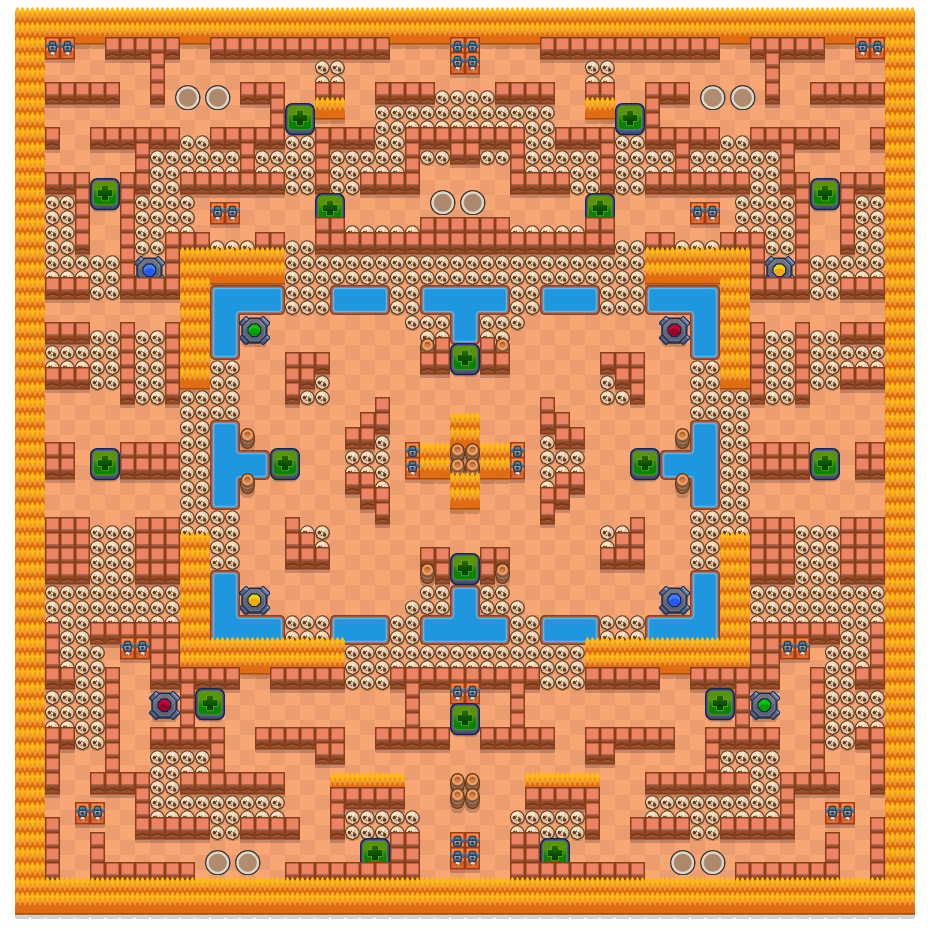 Teleport Tag is a Duo Showdown Brawl Stars map. Check out Teleport Tag's map picture for Duo Showdown and the best and recommended brawlers in Brawl Stars.