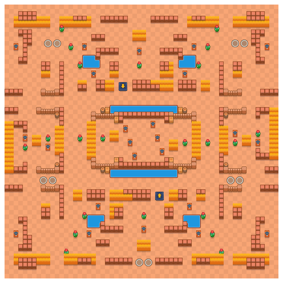 Zoomed Out is a Duo Showdown Brawl Stars map. Check out Zoomed Out's map picture for Duo Showdown and the best and recommended brawlers in Brawl Stars.