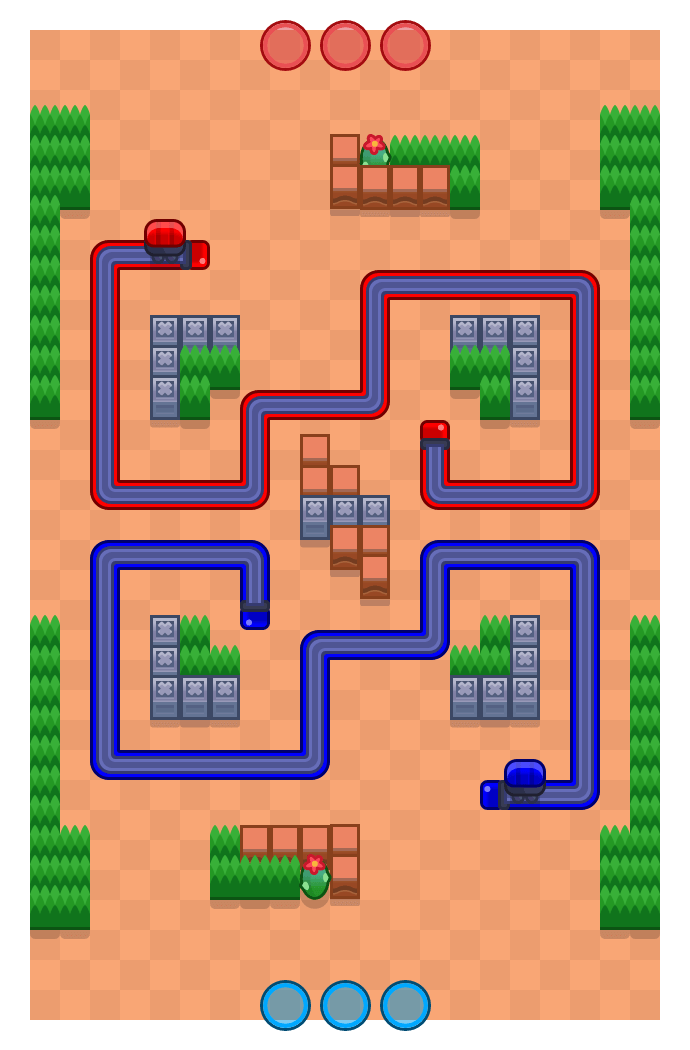 Iron Center is a Payload Brawl Stars map. Check out Iron Center's map picture for Payload and the best and recommended brawlers in Brawl Stars.